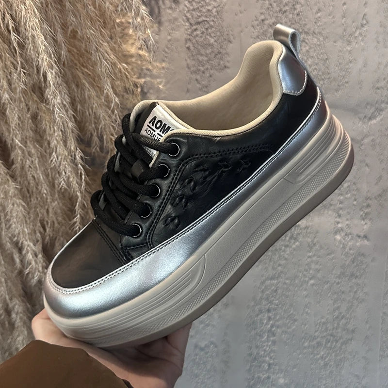AIYUQI 2026 New Women's sneakers Shoes Flat Casual Women Skateboard Shoes Lace-Up Leopard Print female Dexterity Shoes