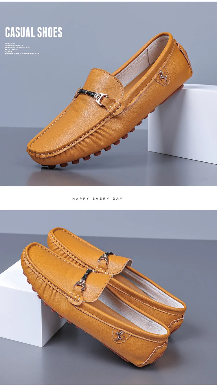 MAEDEF Men's Loafers 2024 Spring Autumn Fashion Shoes Men Classic Brand High Quality Leather Comfy Drive Shoes Boat Casual Shoes