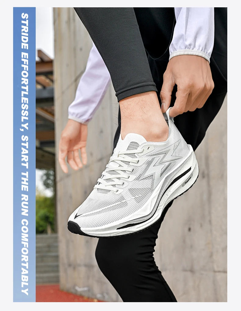 Men Running Shoes Marathon Carbon Board Speciality Sports Breathable Lightweight Women's Comfortable Athletic Nonskid Sneakers