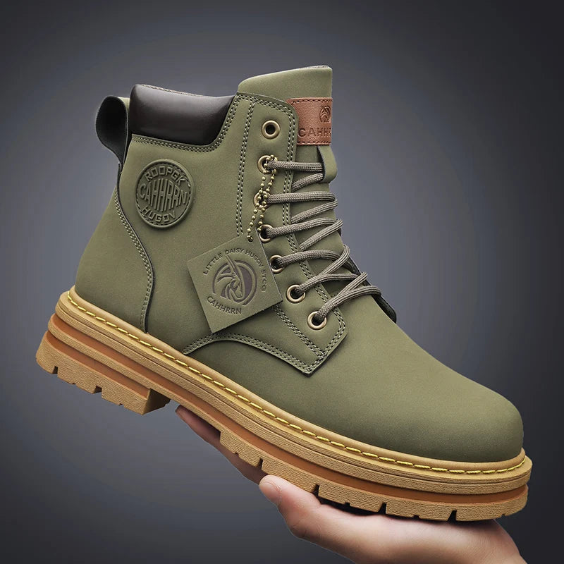 2026 Winter Ankle Boots Men's Boots Outdoor Yellow Boots Classic Design High Top Men Casual Shoes Botas Para Hombre