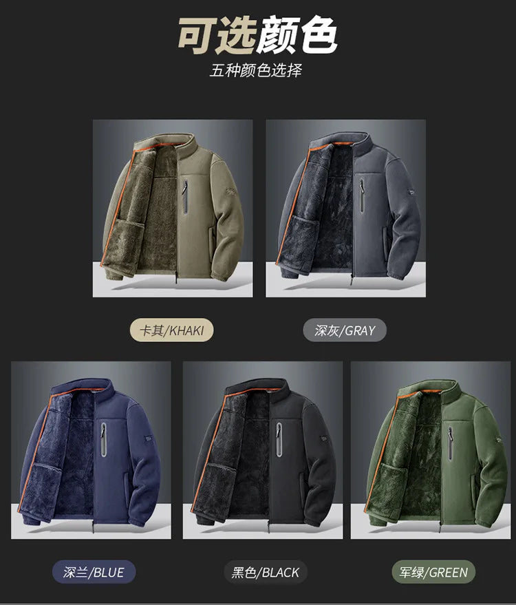 Men's Outdoor Fleece Jacket Autumn Winter Thickened Polar Fleece with Added Insulation New Season Warm Casual Coat