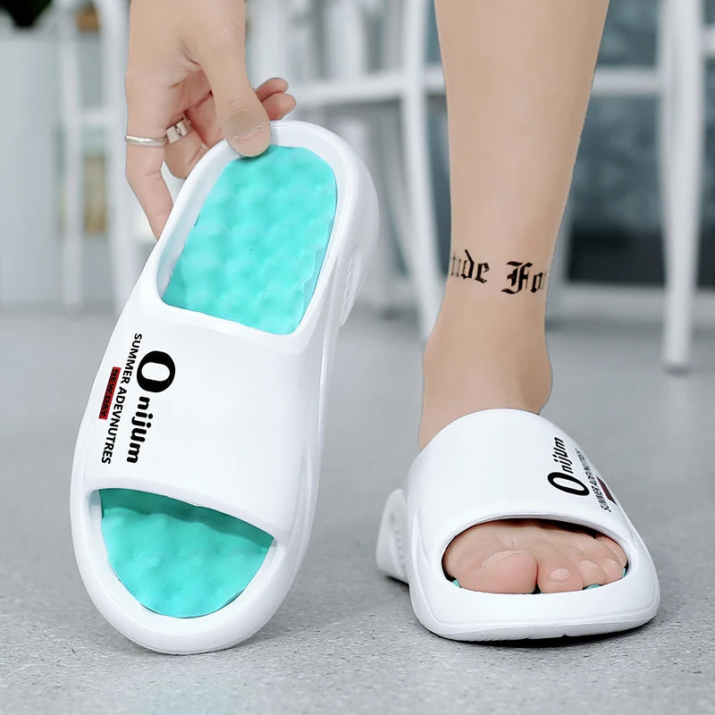 Men Slippers 2024 Summer New Platform Slides Sandals EVA Soft-sole Men Shoes Indoor Outdoor Walking Beach Shoes Flip Flops