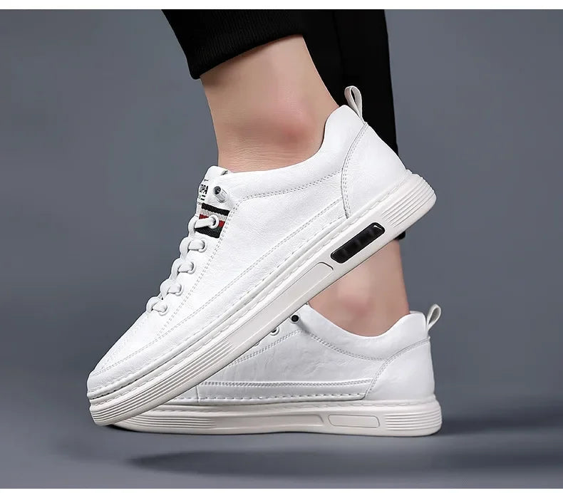 New Leather Shoes for Men Non-slip Sports Fashion Comfortable Sneakers Male Flat Slip-on Casual Brand Men's Casual