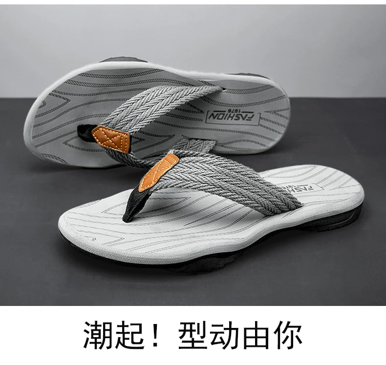 Home Flip Flops Fashion Men's Slippers Outdoor Sandals Summer Beach Shoes Size 39-46