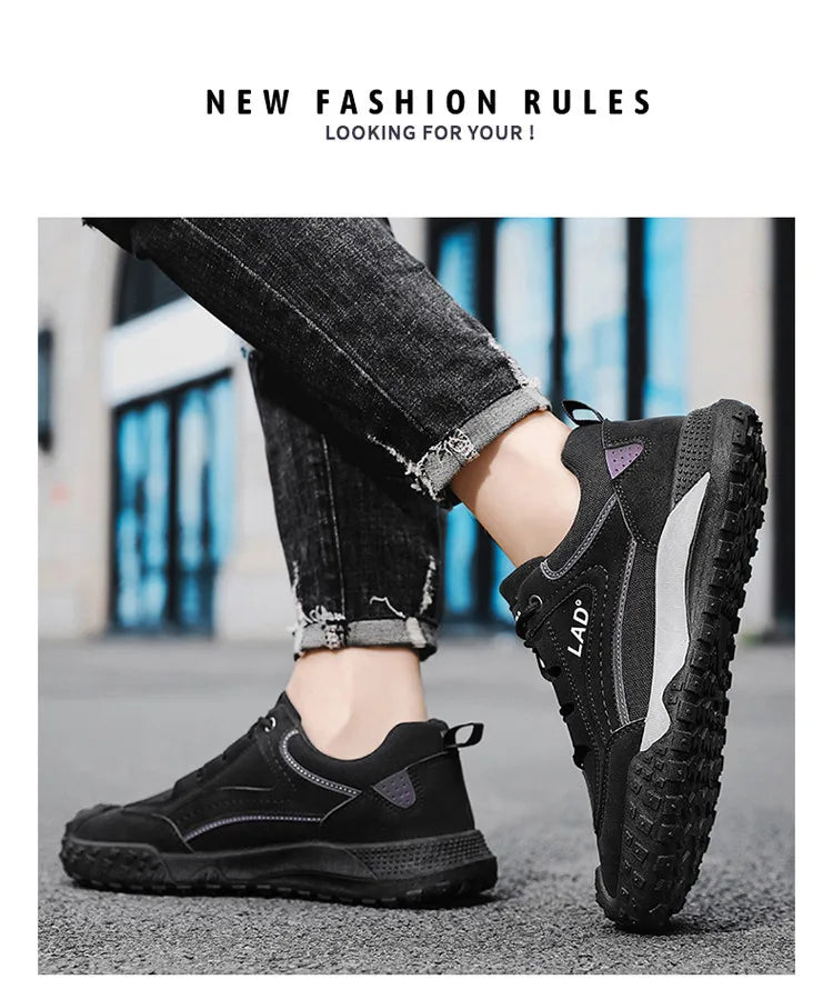 High Quality Men's Sneakers Classics Men Lace-up Shoe for Outdoor Breathable Hiking Shoes Comfortable Sneakers Male Safety Shoes