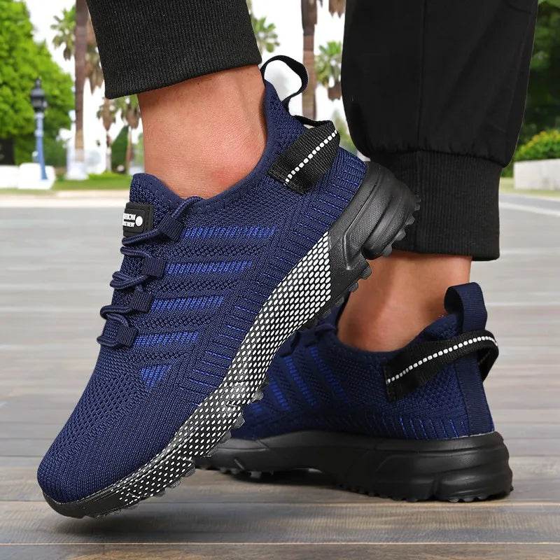 Men Running Shoes New 2025 Breathable Mesh Outdoor Casual Sneakers  Lightweight Comfortable Women Shock-absorption Black Tennis