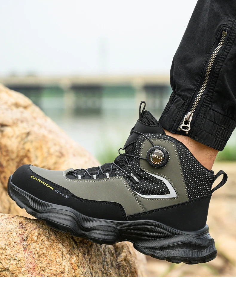 Rotating button Safety Shoes Men Boots work Sneakers Male Steel Toe shoes Protective Boots Puncture-Proof Indestructible shoes