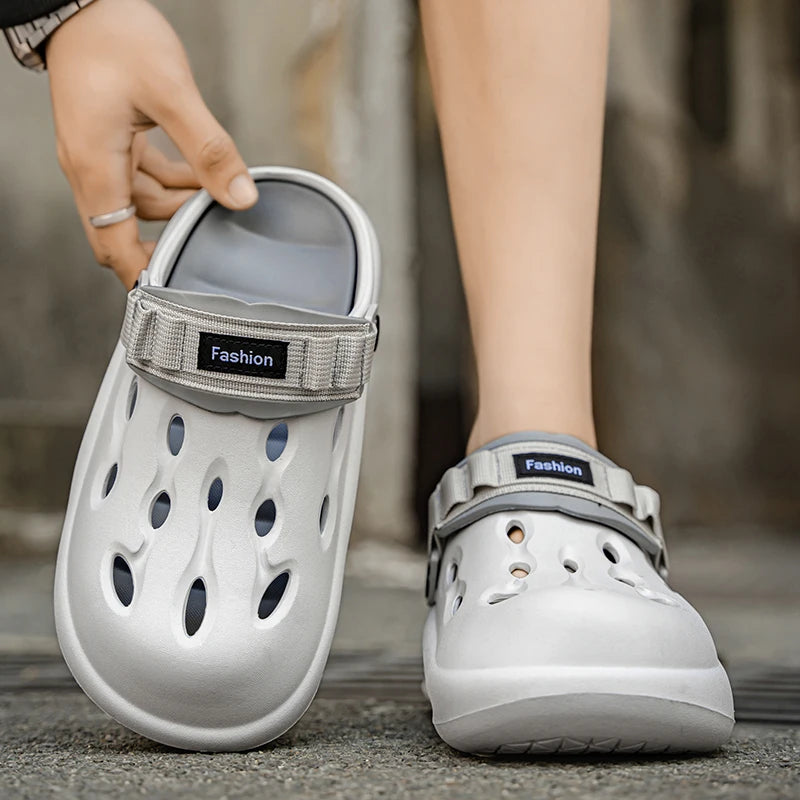 Couple Style Men's and Women's Summer Outdoor Hollow Anti-Slip Beach Shoes, Anti-Odor Dual-Purpose Sandals and Slippers