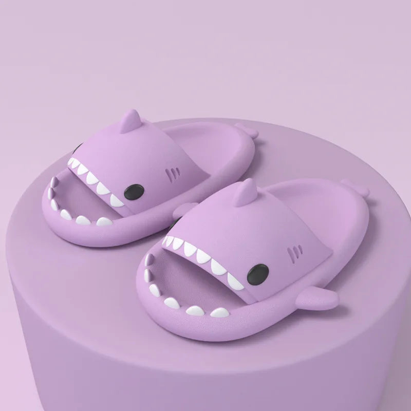 Big Size 36-47 Shark Slippers Men Flip Flops Soft EVA Flats Women Summer Beach Sandals Couple Platform Anti-Slip Bathroom Slides