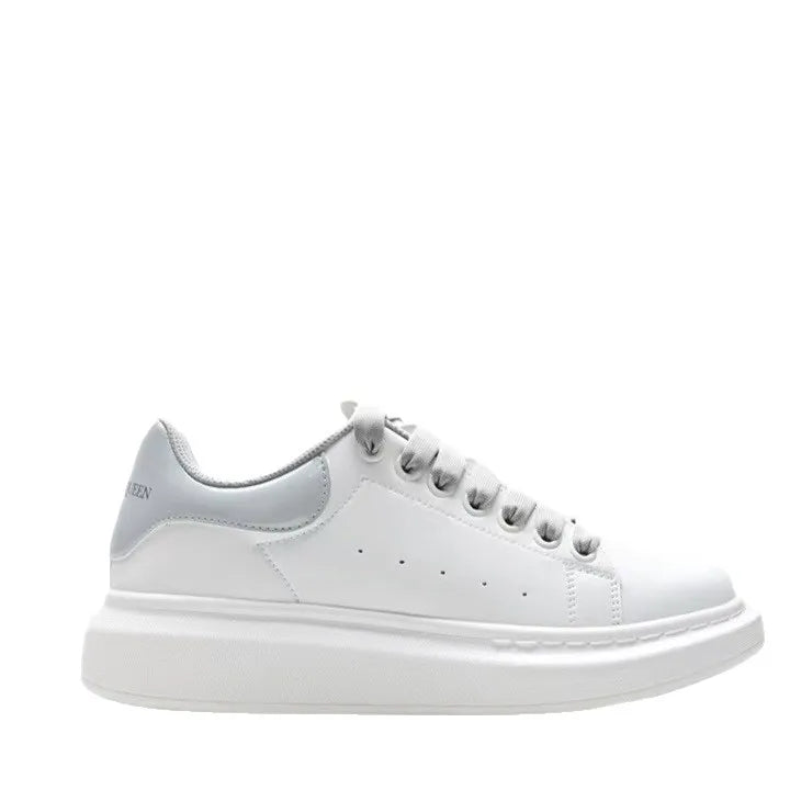 Fashionable Thick Bottomed Casual Shoes Leather Heightening Couple Sneakers Comfortable Breathable Low Top Sports Shoes