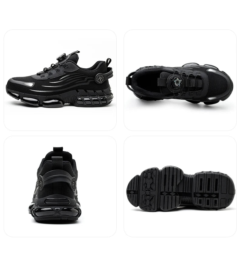 Indestructible Steel Toe Shoes for Men Women Construction Industrial Work Safety Sneakers Rotated Button Easy Wear