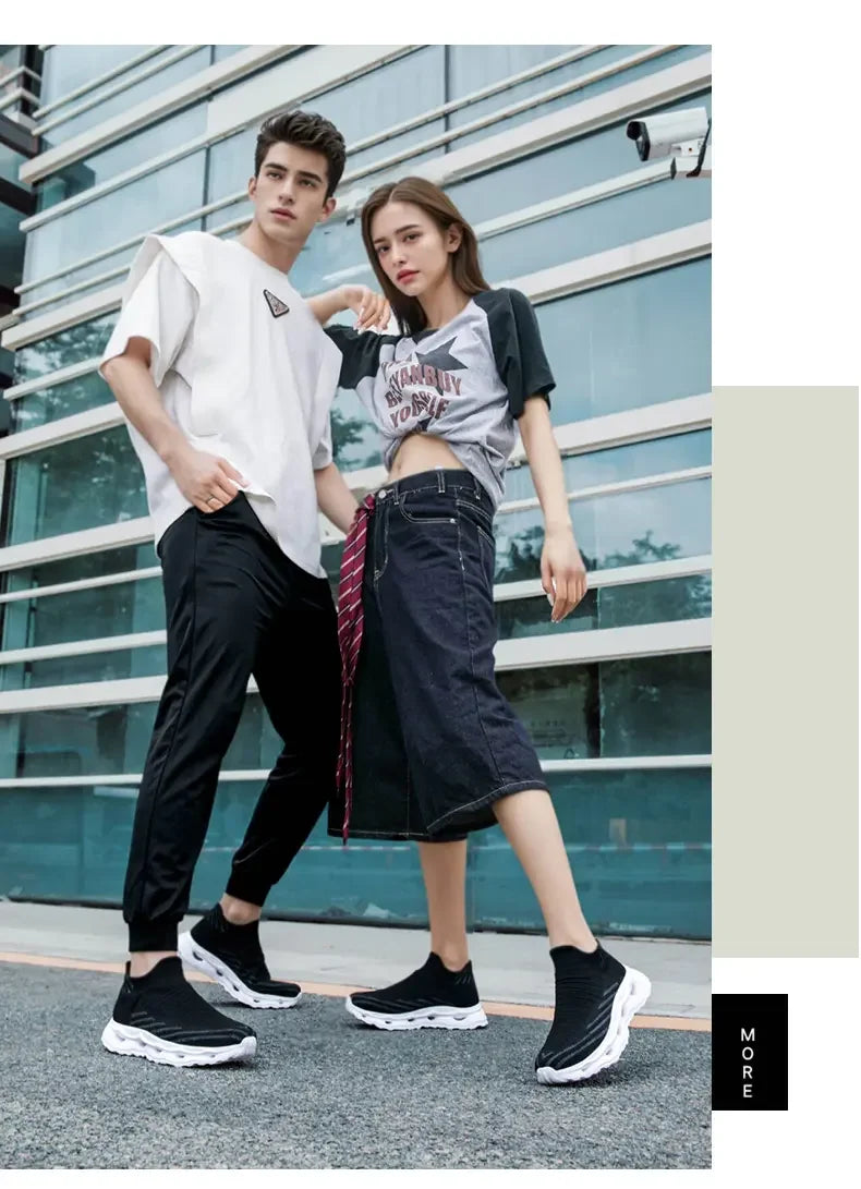Hiking Shoes Men's Sports Running Black Running Shoes Breathable Mesh Women Lightweight Shock-absorbing Tennis Shoes Large Size