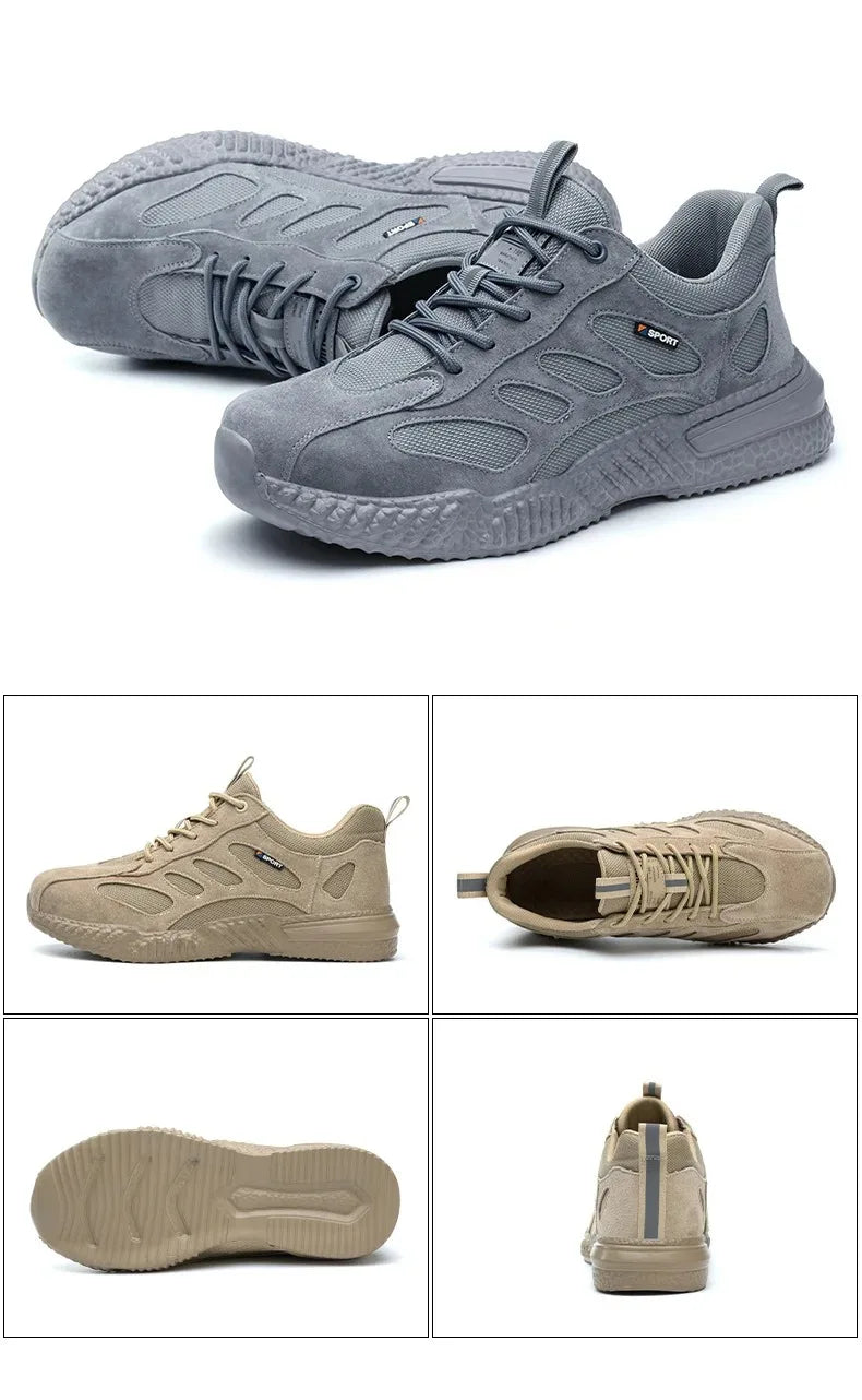 plastic toe cap safety shoes lightweight comfortable construction shoes for men protective work sneakers anti-slip work shoes