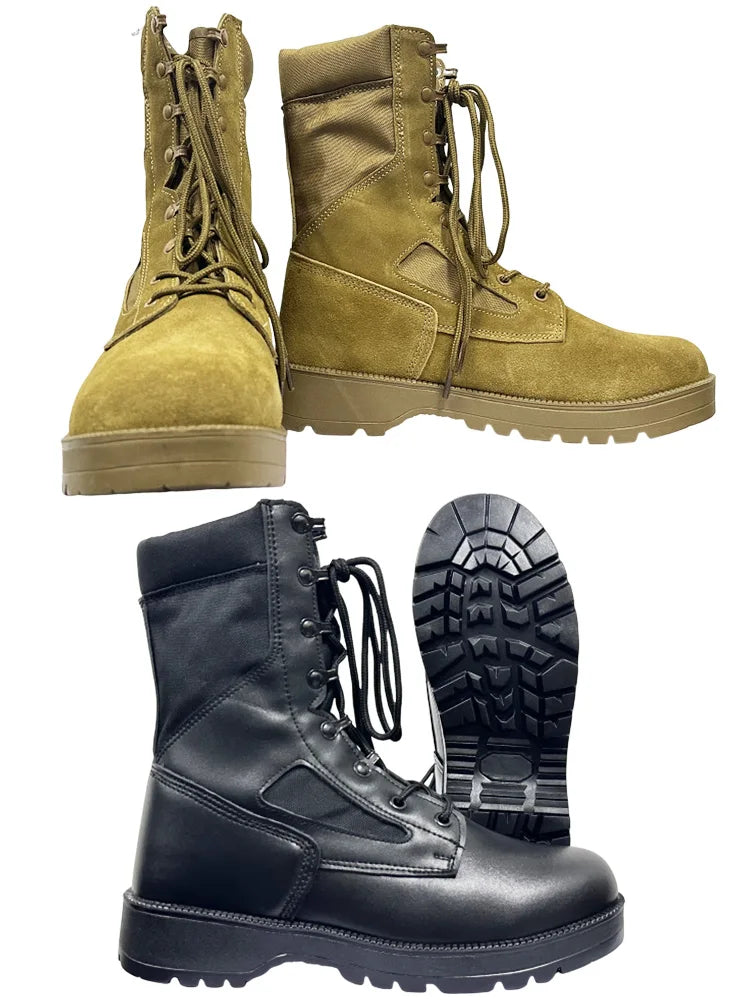 New Brand Leather Man Tactical Combat Boots Men Outdoor Hiking Desert Boots Breathable Male Ankle Boots
