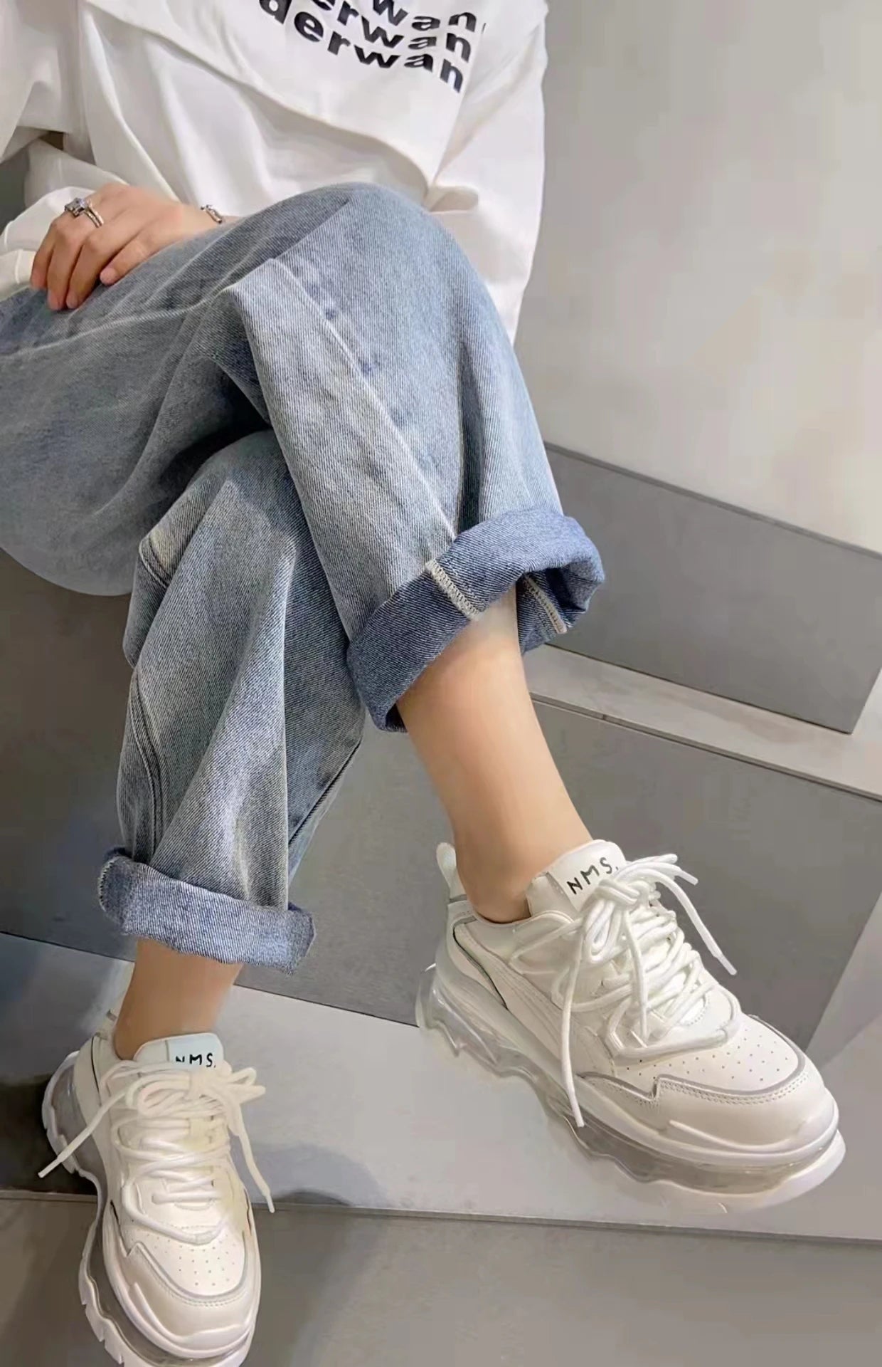 Shoes Women Sneakers Fashion Sole Design Light Color Summer Chunky Luxury Casual Sports Lace-up Basic Walking Shoes