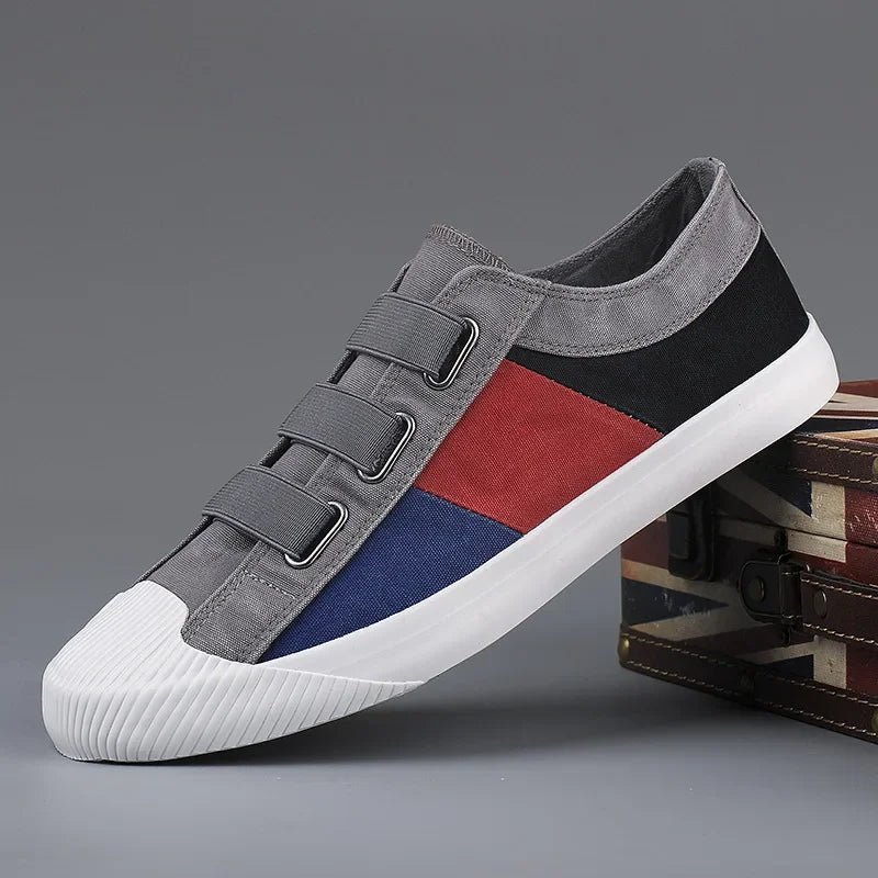 Fashion Men's Canvas Sneakers Casual Shoes Breathable Flat Buckle Loafers Shoes Summer Autumn Mens Designer Men Board Shoes