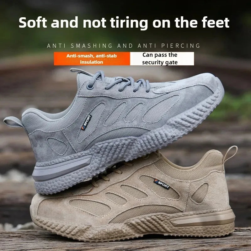 plastic toe cap safety shoes lightweight comfortable construction shoes for men protective work sneakers anti-slip work shoes