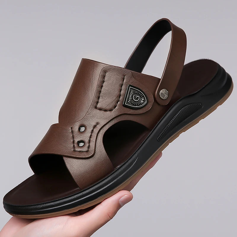 British Style Men's Outdoor Beach Shoes Summer Trend Thick Soled Wear-resistant Men's Oxford Shoes Breathable Casual Sandals