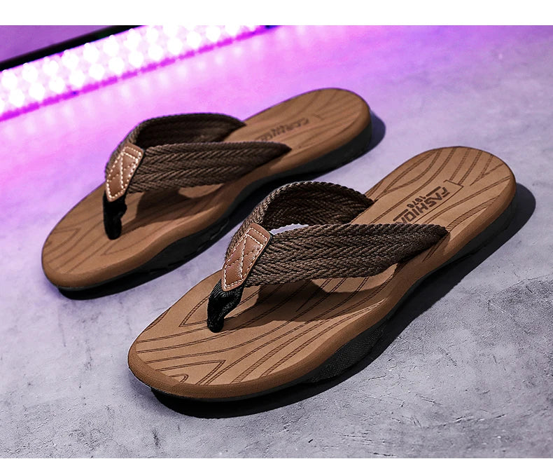 Home Flip Flops Fashion Men's Slippers Outdoor Sandals Summer Beach Shoes Size 39-46