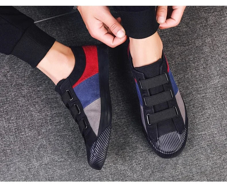 Fashion Men's Canvas Sneakers Casual Shoes Breathable Flat Buckle Loafers Shoes Summer Autumn Mens Designer Men Board Shoes