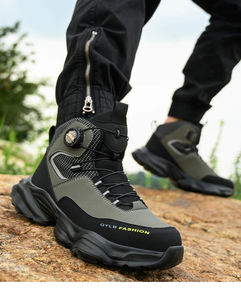 Rotating button Safety Shoes Men Boots work Sneakers Male Steel Toe shoes Protective Boots Puncture-Proof Indestructible shoes