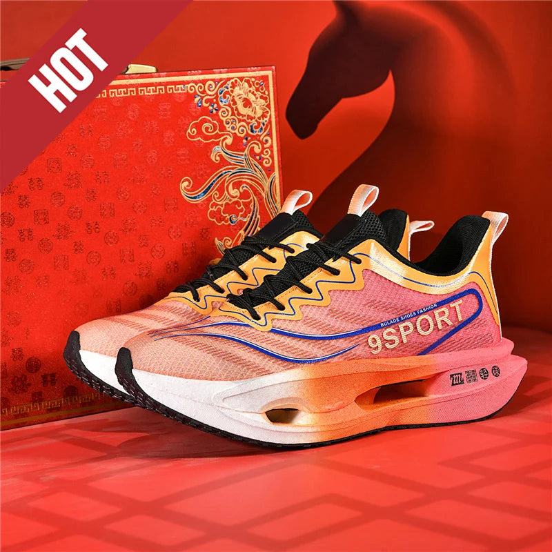 Running Shoes Carbon Board Speciality Marathon Men Sports Breathable Lightweight Women's Comfortable Athletic Nonskid Sneakers