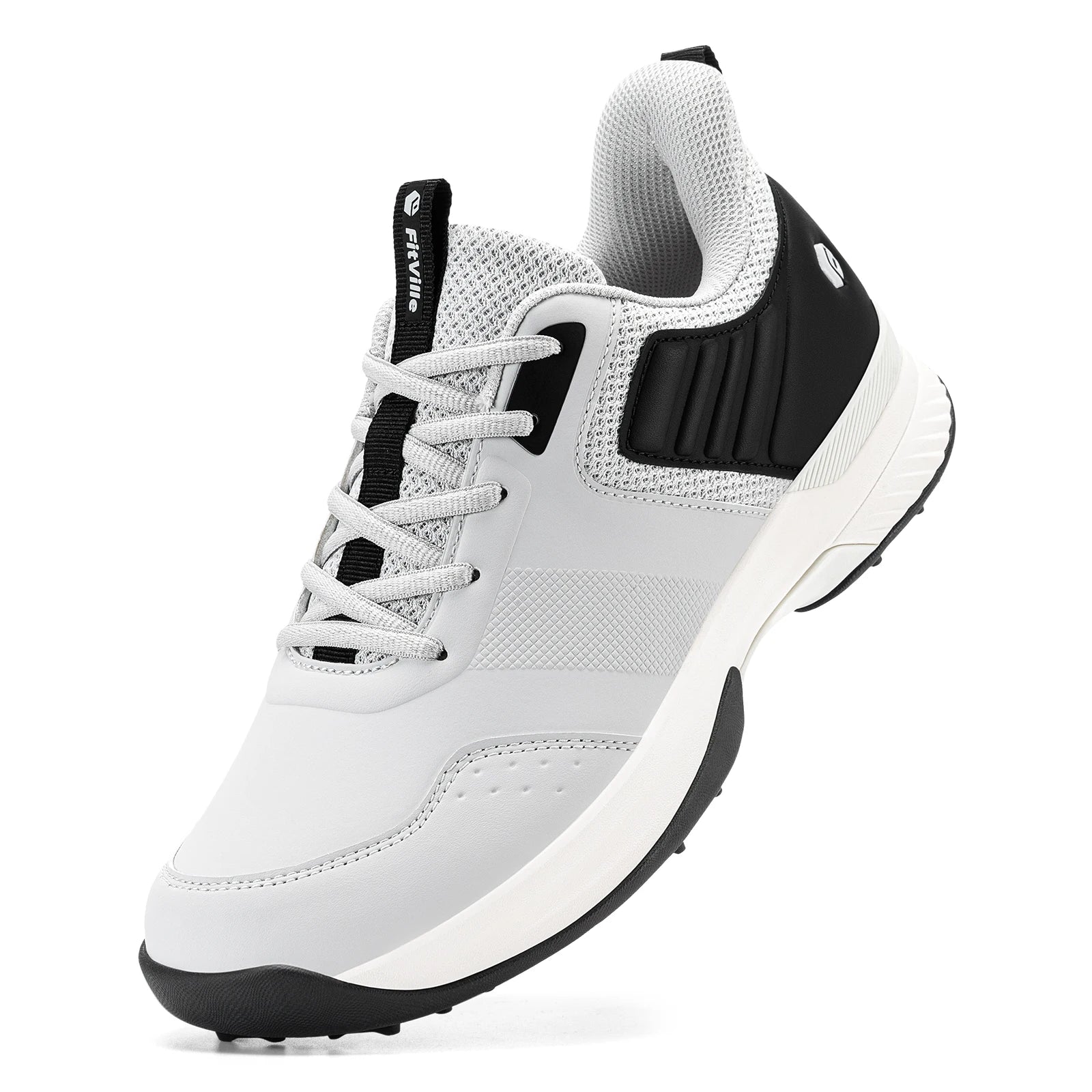 Fittington Professional Golf Shoes Wide Man Casual Sneakers Cushioning Outdoor Water Resistant Sport Shoes for Men with Spike