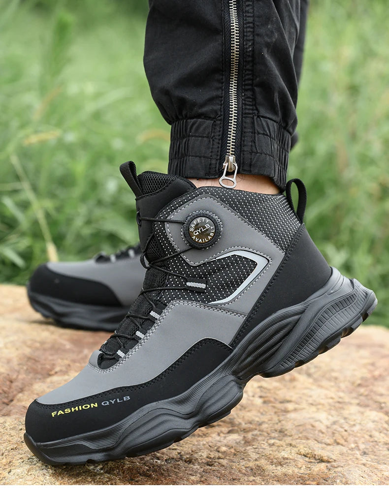 Rotating button Safety Shoes Men Boots work Sneakers Male Steel Toe shoes Protective Boots Puncture-Proof Indestructible shoes