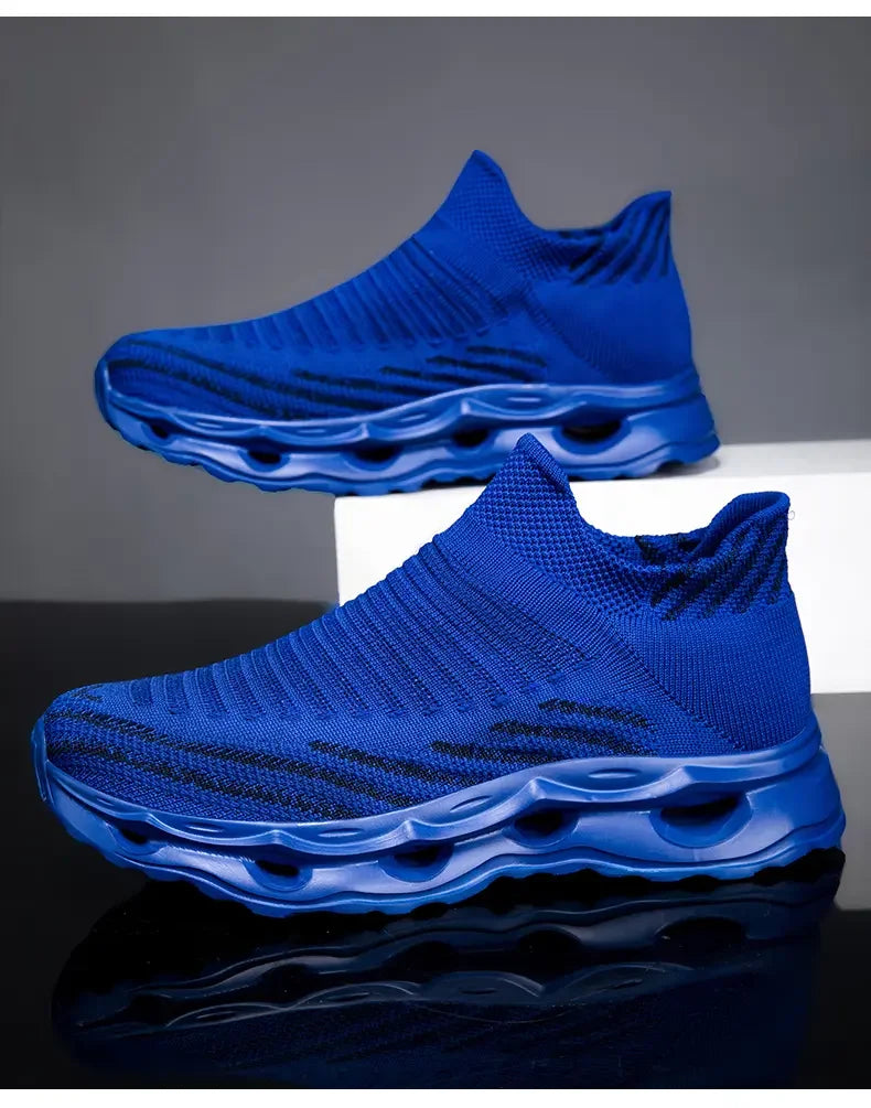 Hiking Shoes Men's Sports Running Black Running Shoes Breathable Mesh Women Lightweight Shock-absorbing Tennis Shoes Large Size