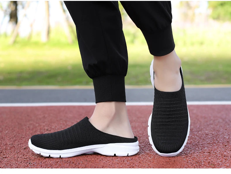 Men Slippers Summer Mesh Breathable Home Indoor Slippers Men Thick Bottom Slides Fashion Couple Walking Shoes Chanclas Hombre