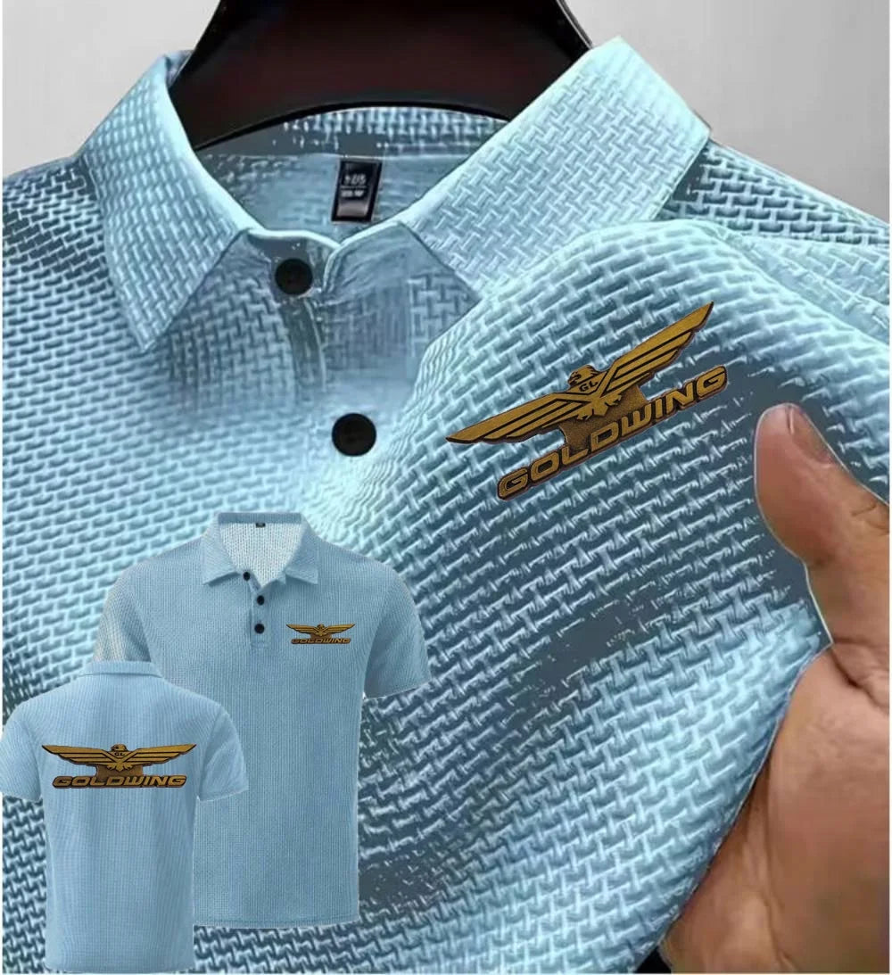 New Men's Polo Short sleeved Goldwing GL1800 Japan Motocycles Tee Ice Silk Breathable Fashion T-Shirt Male Clothes Lapel Tops
