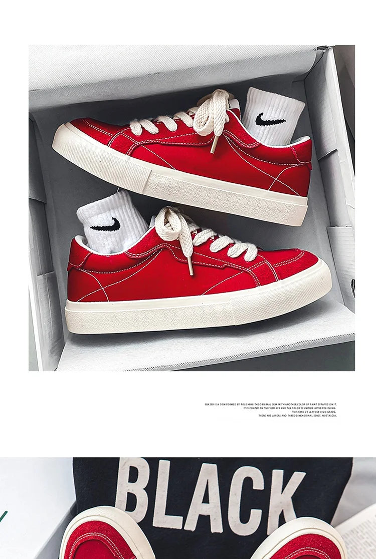 Men Skateboarding Shoes Canvas Thick Bottom Platform Shoes Comfortable Breathable Vulcanized Shoes Casual Sneakers Student Shoe