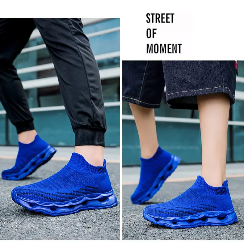 Hiking Shoes Men's Sports Running Black Running Shoes Breathable Mesh Women Lightweight Shock-absorbing Tennis Shoes Large Size