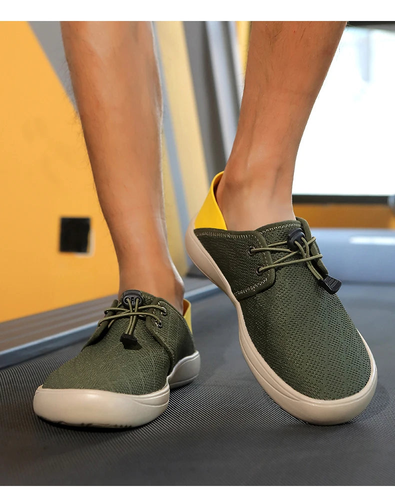 Hot Summer Mesh Men's Shoes Fashion Breathable Men Casual Shoes Handmade Flat Wading Shoes Outdoor Men Sneakers Big Size 38-46