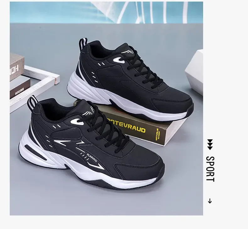 Chunky Sneaker for Men Thick Sole Versatile 2025 New Trend Mesh Lace Up Breathable Casual Sports Shoes Increased Soft Soles