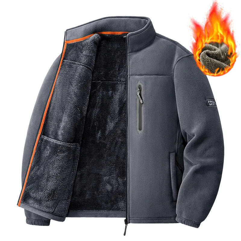 Men's Outdoor Fleece Jacket Autumn Winter Thickened Polar Fleece with Added Insulation New Season Warm Casual Coat