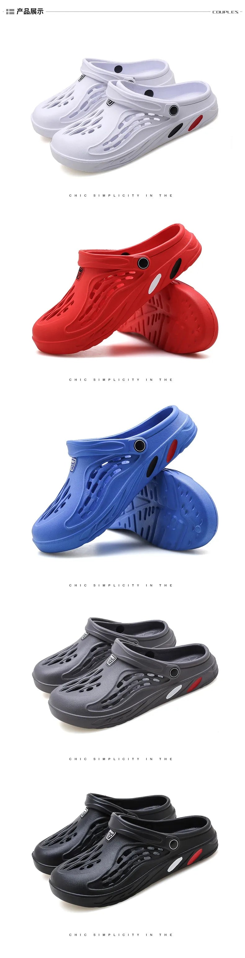 Male Slippers EVA Outdoor Vacation Simple Sandals Indoor Anti-slip Waterproof Clogs Off White Shose Summer Platform Shoes