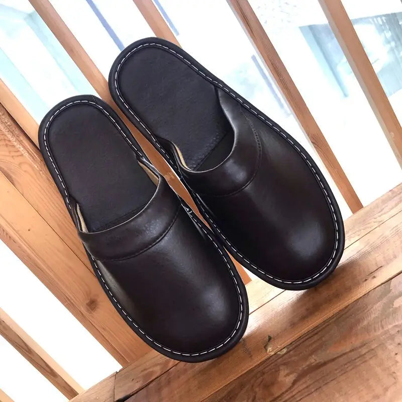 Inexpensive slippers house men indoor slides shoes big size 47 48 man mules closed toe faux leather slippers unisex couple shoes