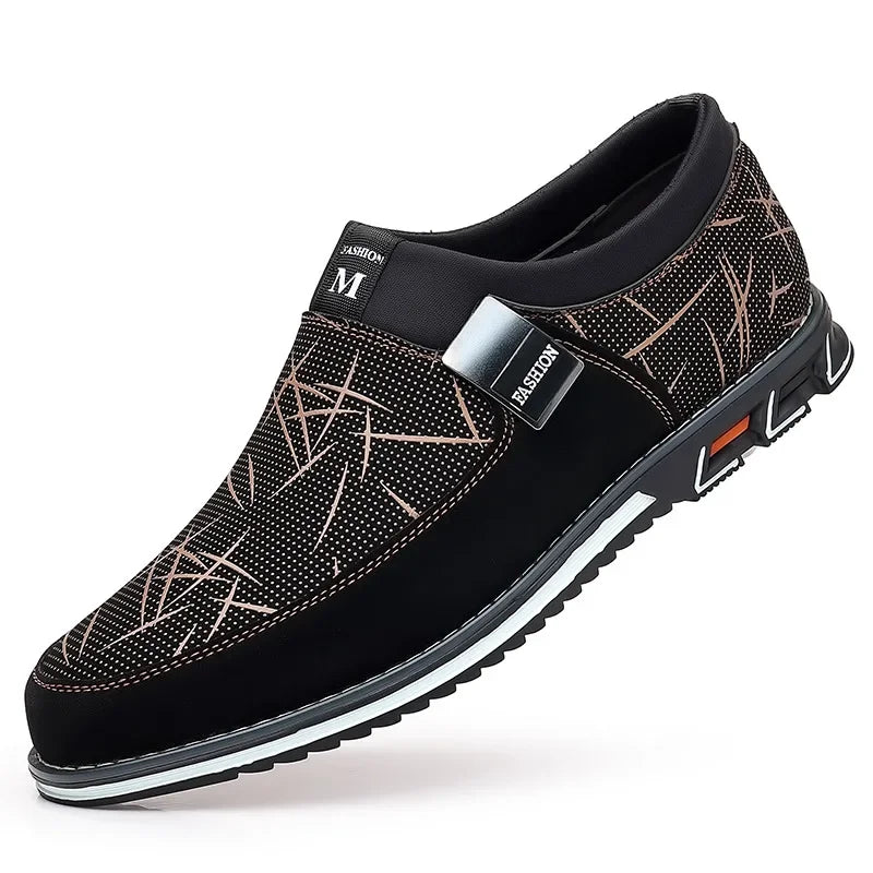 Business Men Leather Shoes for Men 2025 New Comfort Trend Flat Work Shoes Casual Moccasin Sneakers Slip on Big Size Male Loafers
