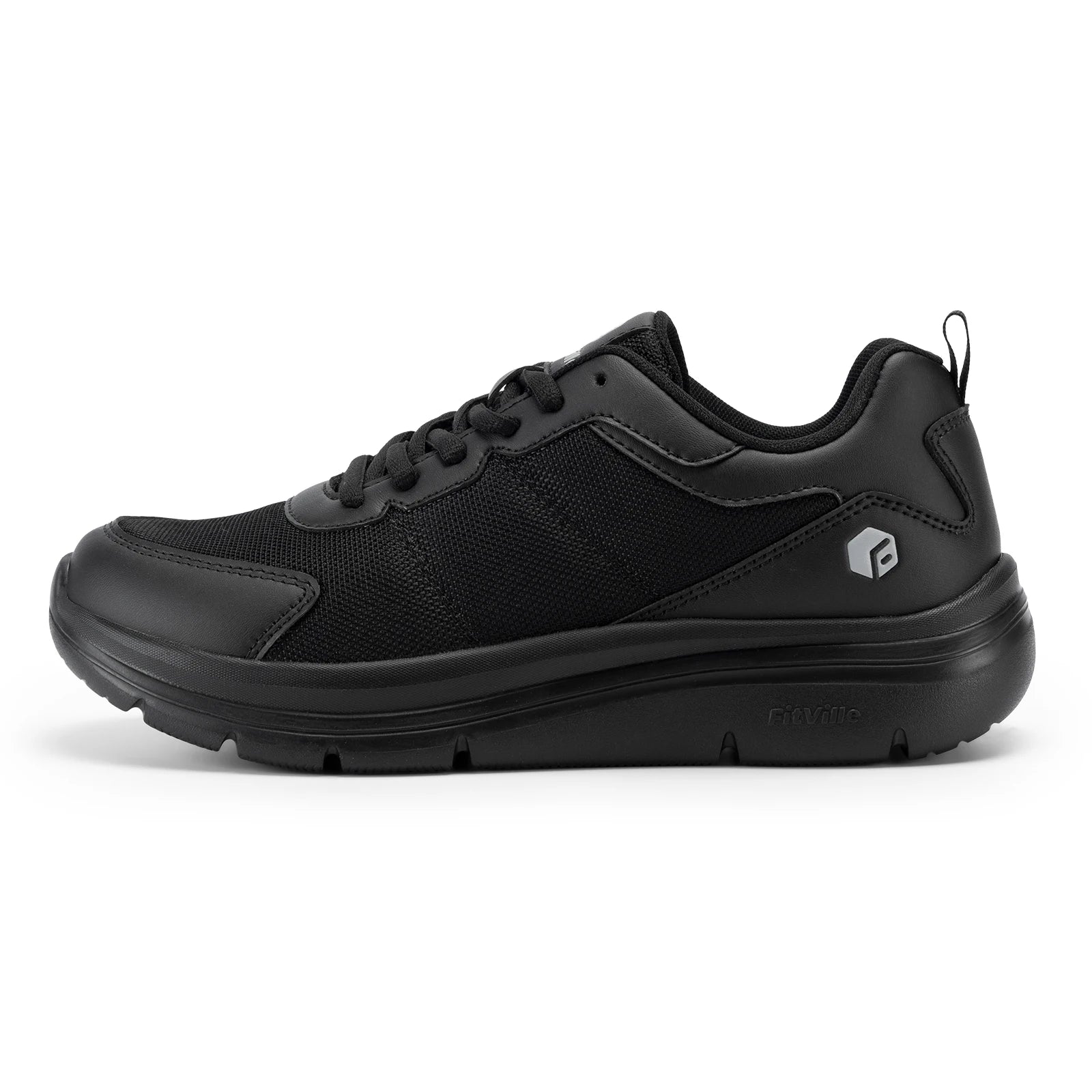 FitVille Men's Walking Shoes Wide Width Max Cushioning Lightweight Sneakers Casual Shoes for Plantar Fasciitis Pain Relief