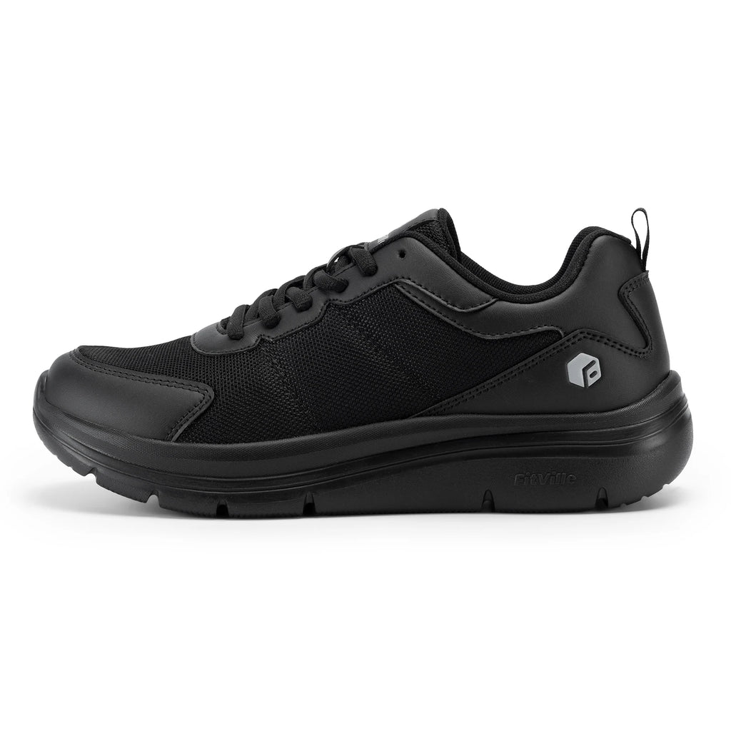 FitVille Men's Walking Shoes Wide Width Max Cushioning Lightweight Sneakers Casual Shoes for Plantar Fasciitis Pain Relief