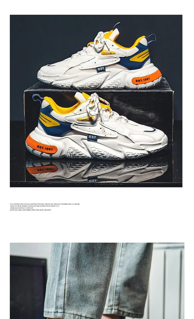 2025 Fashion and Comfortable Mesh Breathable Outsole Shoes Summer Hot Sale Mens Casual Shoes Thick Bottom Breathable Sneaker