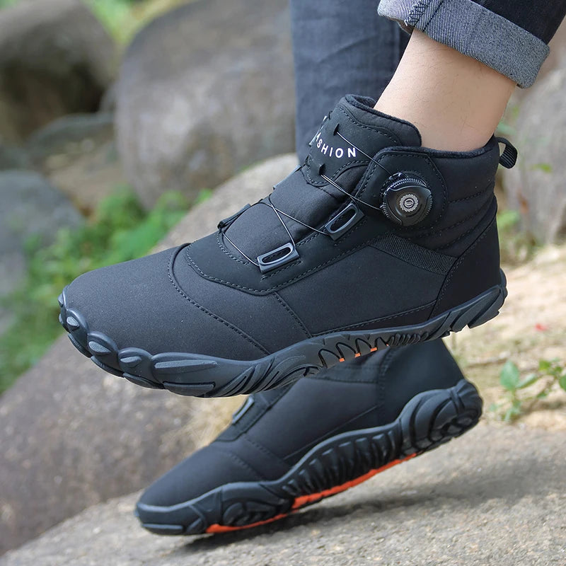 Men Winter Boots Outdoor Barefoot Boots for Women Ankle Boots Plush Warm Snow Shoes Non-slip Sneakers Plus Size Couple Shoes
