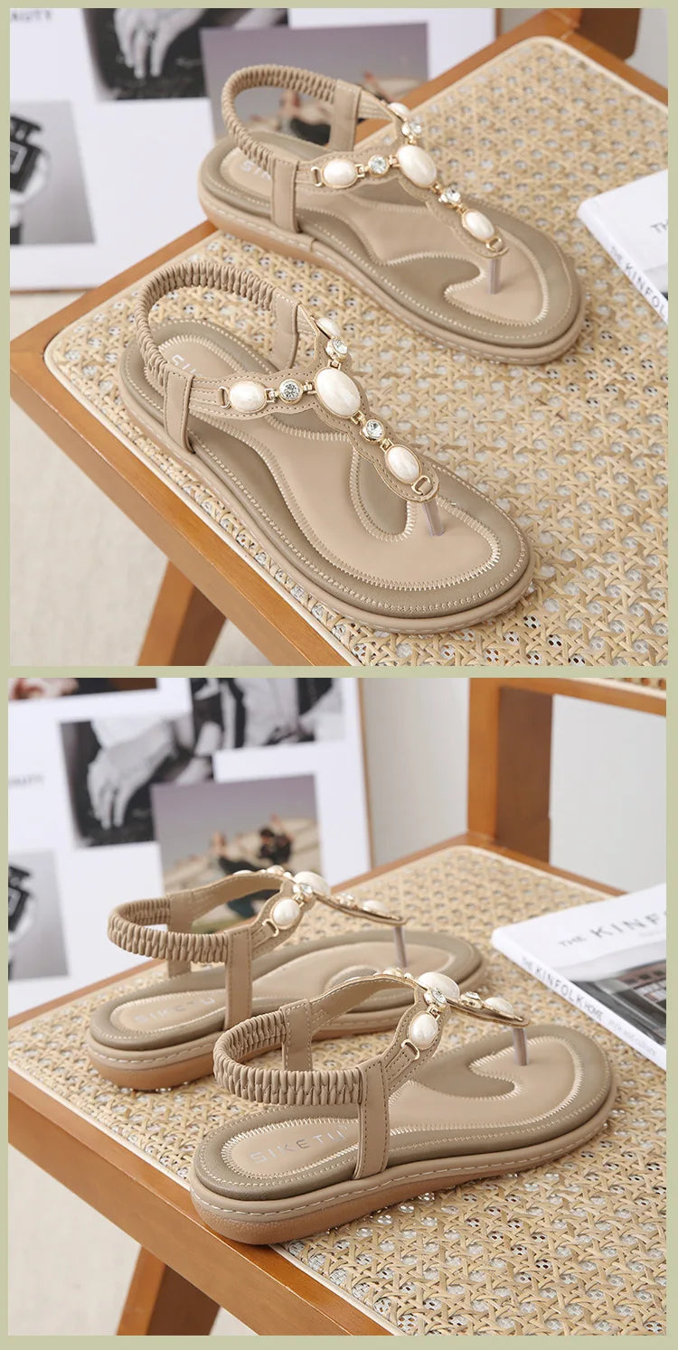 Summer New woman sandals Fashion Flats Women Casual Beach Shoes Women's Bohemia Style Leisure sandals Large Size 36-42