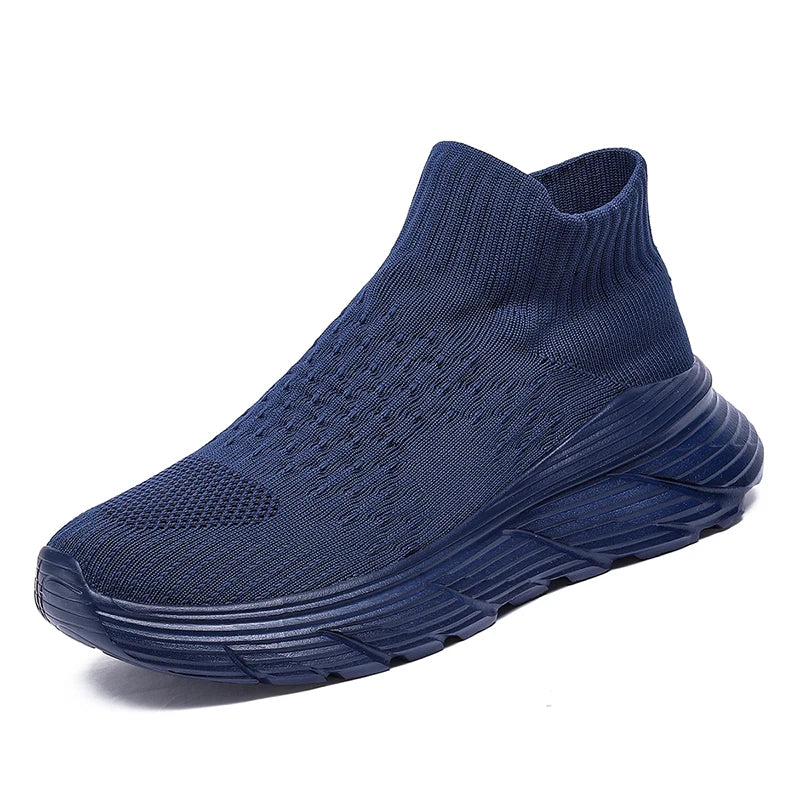 Soft Light Sneakers Men and Women Plus Size 35-46 Unisex Sports Shoes Thick Sole Cushioning EVA Slip On Ankle Socks Shoes