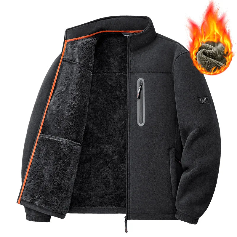 Men's Outdoor Fleece Jacket Autumn Winter Thickened Polar Fleece with Added Insulation New Season Warm Casual Coat