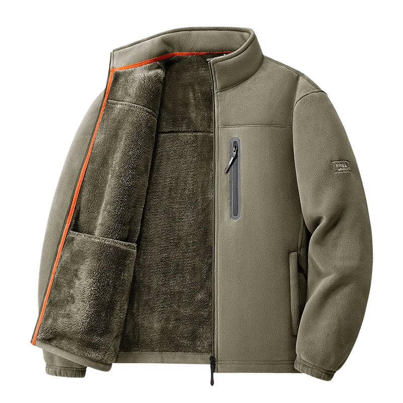 Men's Outdoor Fleece Jacket Autumn Winter Thickened Polar Fleece with Added Insulation New Season Warm Casual Coat