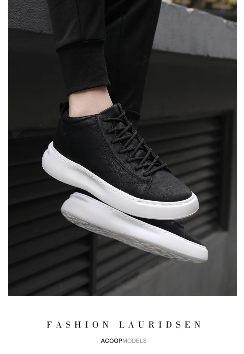 Shoes for Men Fashion Casual Sports Shoes Male Sneakers Trend Genuine Leather 2023 New Flat Running Shoes Large Size 39-46 White