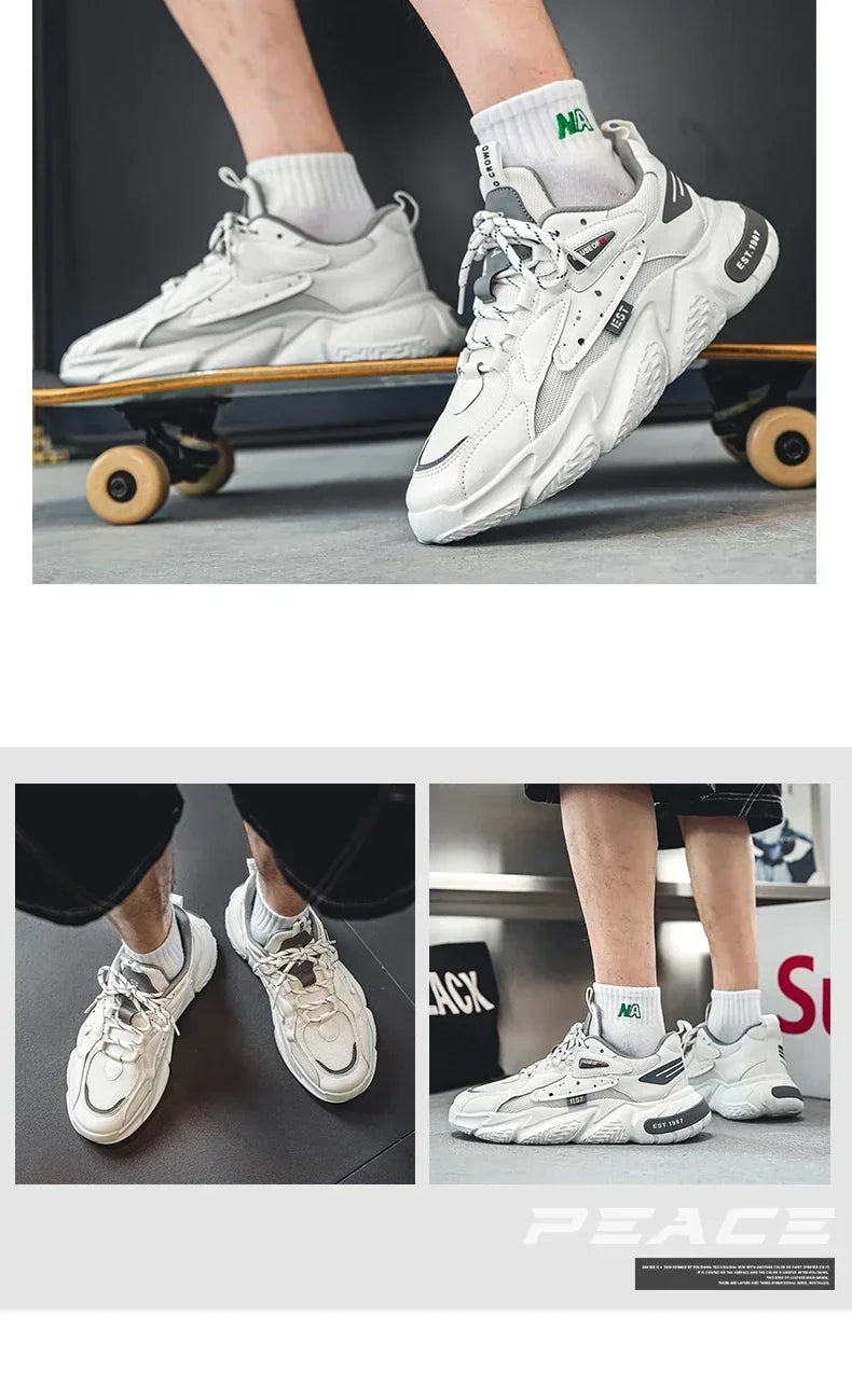2025 Fashion and Comfortable Mesh Breathable Outsole Shoes Summer Hot Sale Mens Casual Shoes Thick Bottom Breathable Sneaker