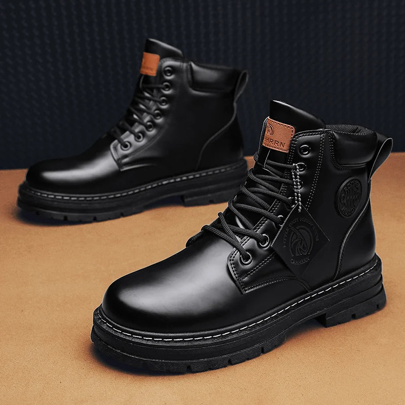 2026 Winter Ankle Boots Men's Boots Outdoor Yellow Boots Classic Design High Top Men Casual Shoes Botas Para Hombre